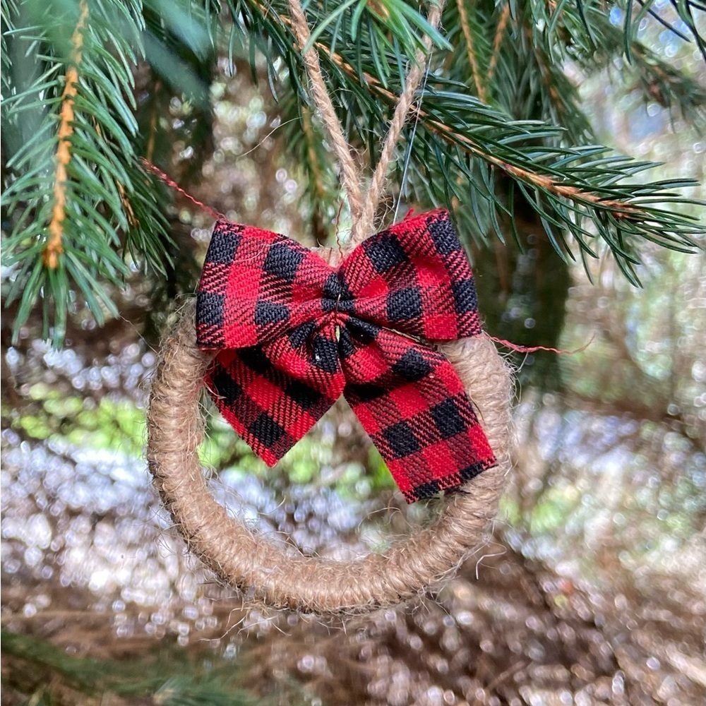 Rustic Plaid Charm Ornament - Picture 2 of 4